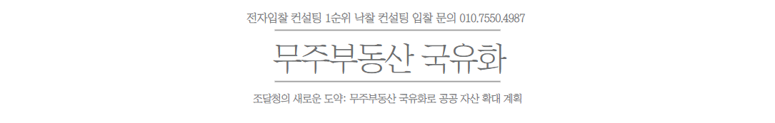  조달청의 무주부동산 국유화 계획: 공공 자원 최적화를 향하여