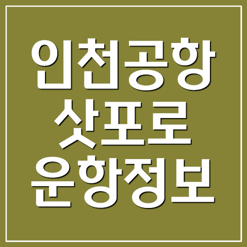  인천공항 ↔ 삿포로 비행기 시간표 운항정보