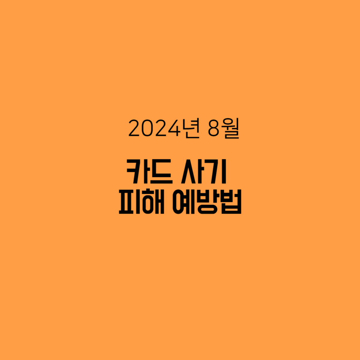 카드 사기 피해 예방법 [2024년 8월]