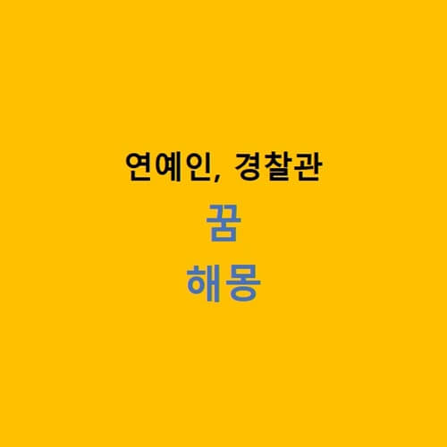 연예인-경찰관-꿈-해몽