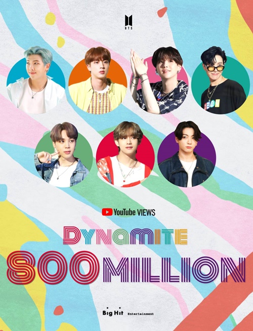 방탄소년단 '다이너마이트' MV 8억뷰 돌파! 통산 6번째 8억뷰 뮤직비디오 보유