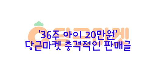  '36주 아기 20만원' 당근마켓 충격적인 판매글
