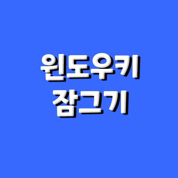  윈도우키 잠그기