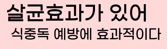  4. 살균효과가 있어 식중독 예방에 효과적이다.