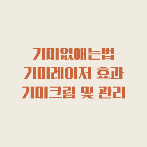  기미없애는법 | 기미레이저 효과 | 기미크림 | 관리 방법