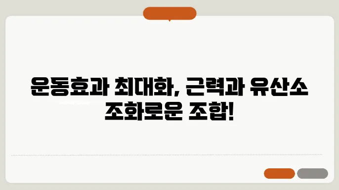 근력 운동과 유산소 운동의 조화로운 결합
