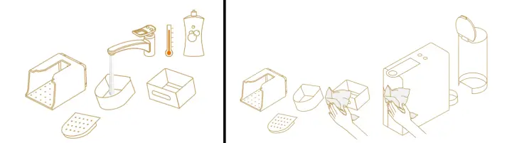 사용 후 세척하는 사진