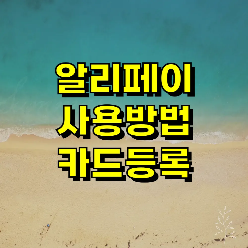 알리페이 사용방법 카드등록