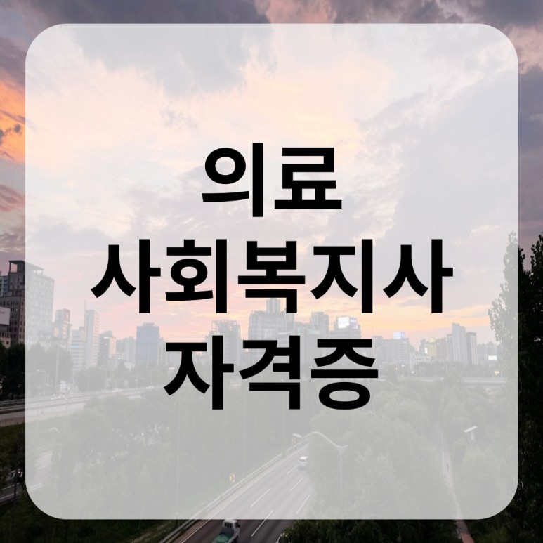 의료사회복지사 자격증 의료사회복지사 10