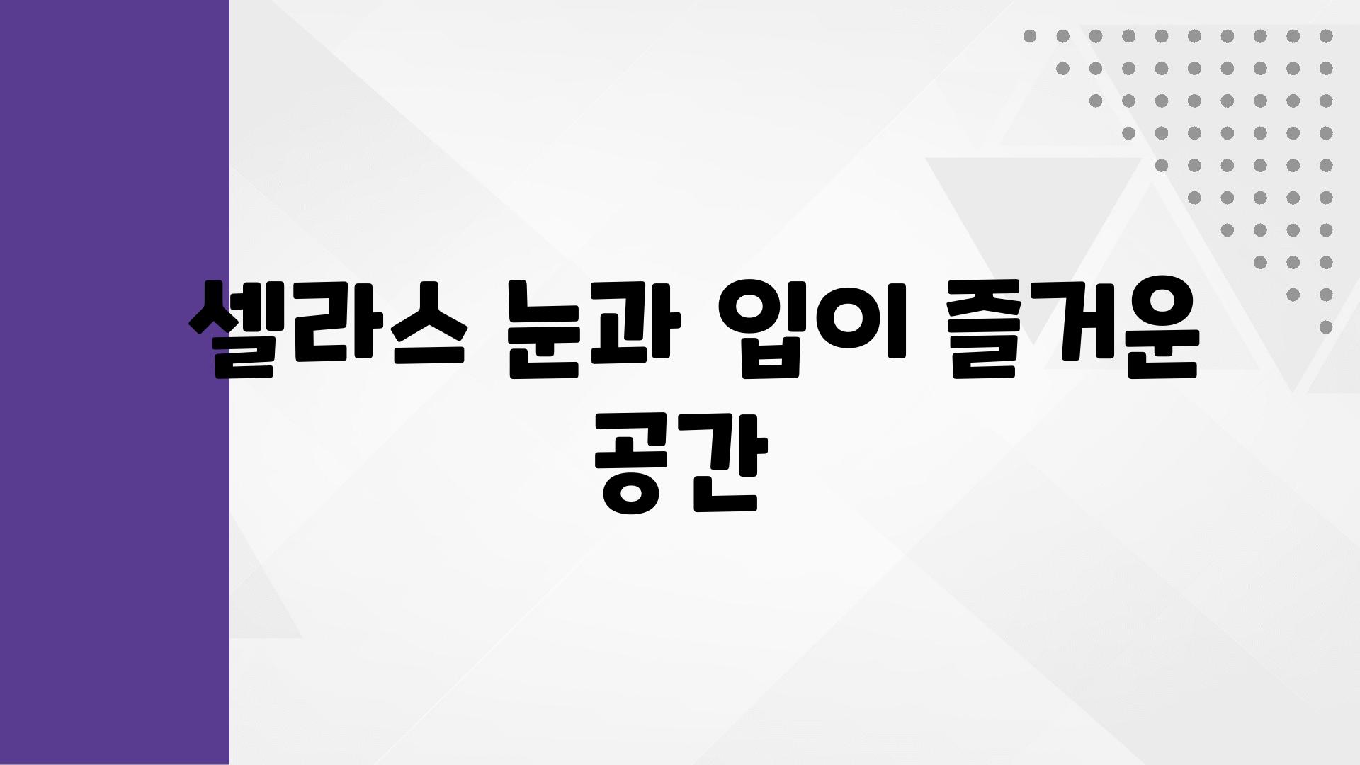  셀라스 눈과 입이 즐거운 공간