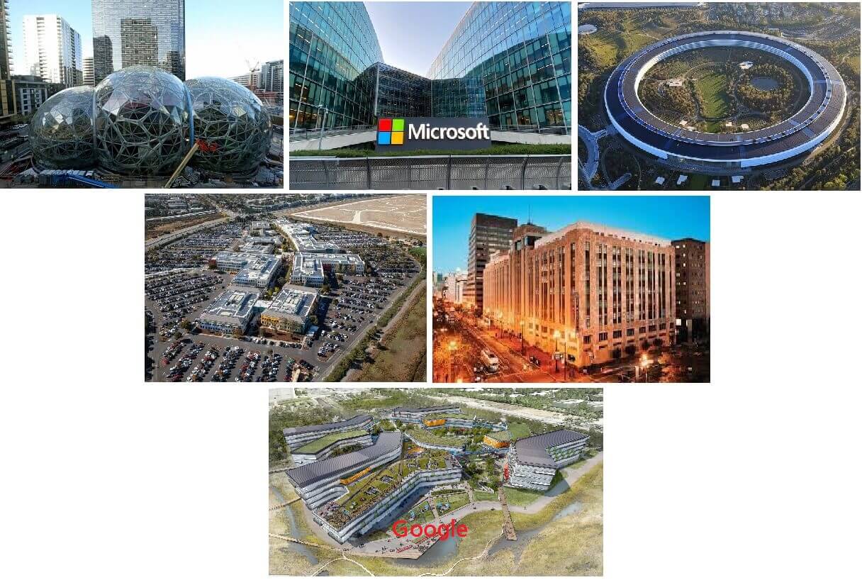  미국 빅테크 사옥 비교 VIDEO: The Big Tech Companies Headquaters