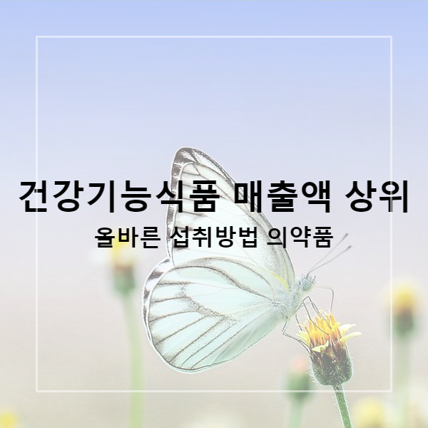  소비자가 선호하는 건강기능식품 매출액 상위 의약품 올바른 섭취방법