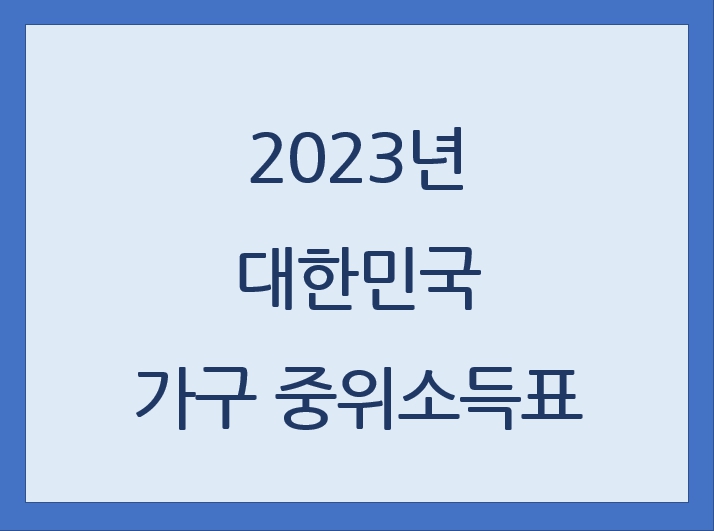 2023년 대한민국 기준 중위소득