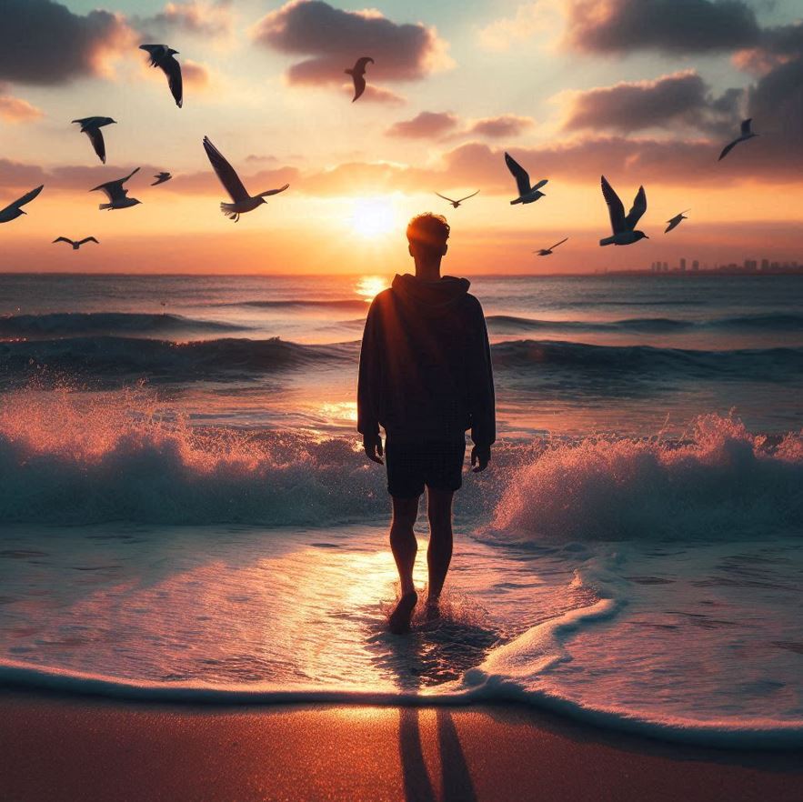 바다를-바라보고-있는-사람