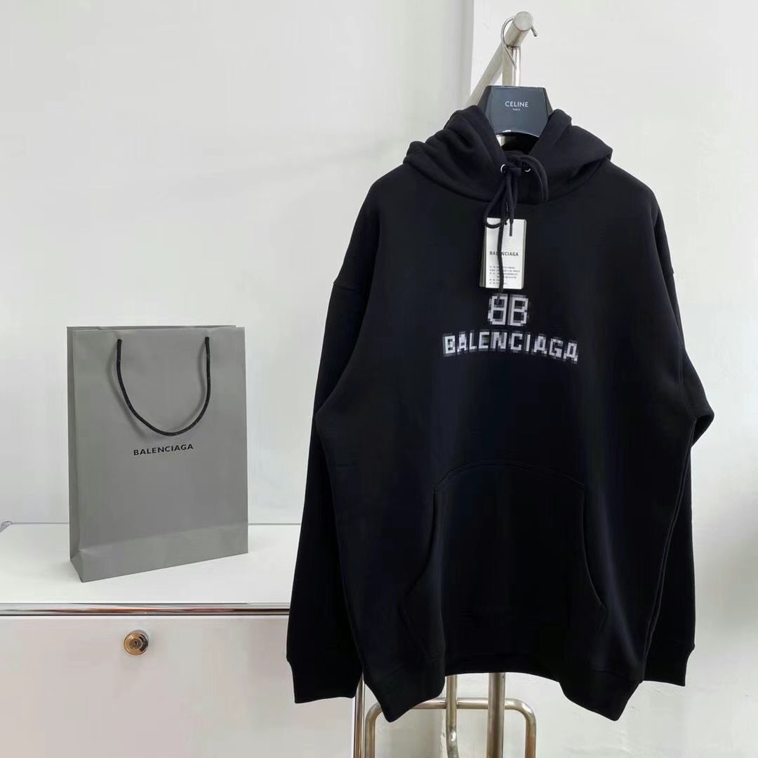  [BALENCIAGA] 발렌시아가 BB 픽셀 스웨트 셔츠 후드 티셔츠 600583 TKVI8 1070