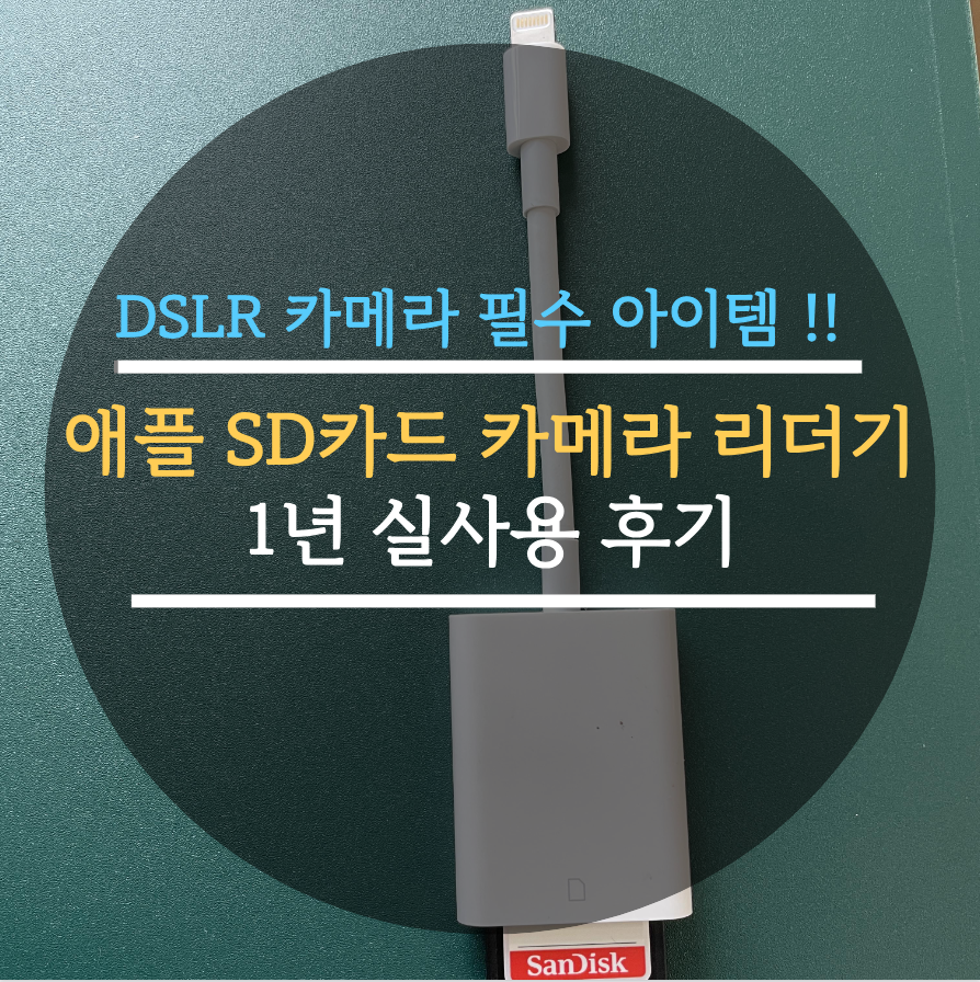  애플 정품 라이트닝 SD 카드 카메라 리더기 1년 실사용 후기, DSLR 카메라 필수 아이템