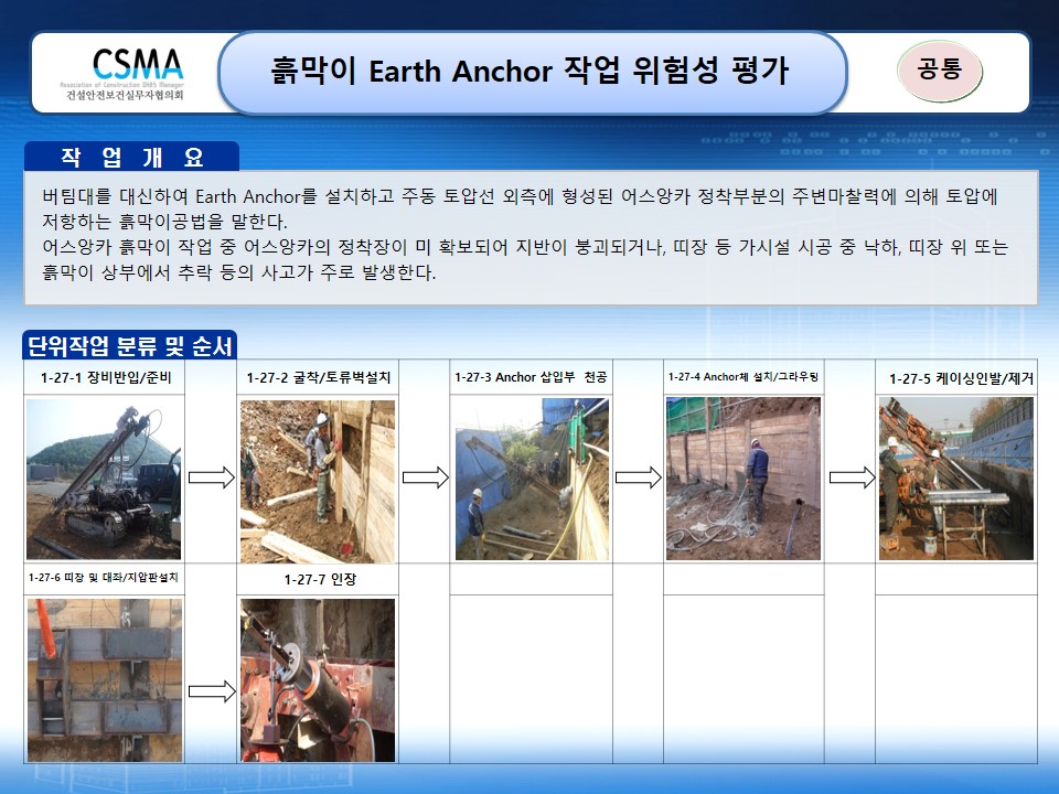  [건설공사 안전비법]_흙막이 Earth Anchor 작업 위험성평가