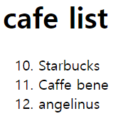 ordered list example