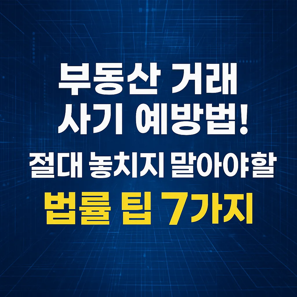 부동산 거래 사기 예방법