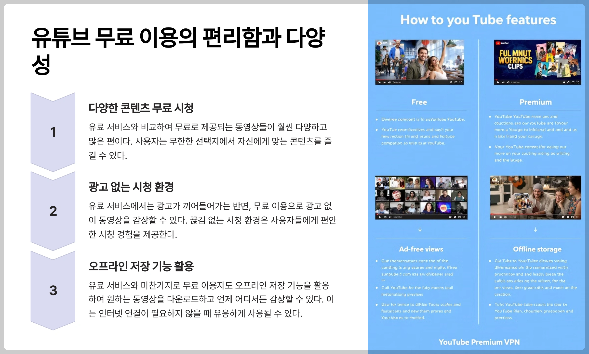 유튜브 무료 이용의 편리함과 다양성