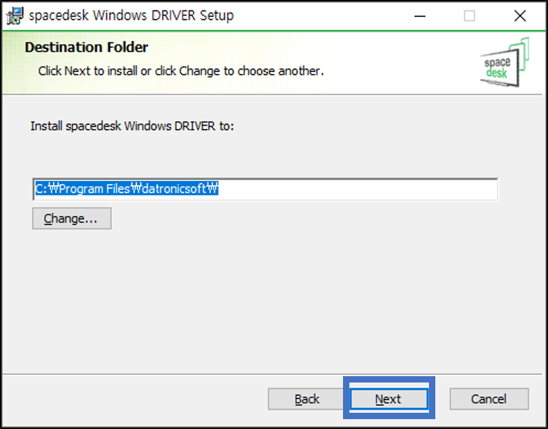 SPACEDESK-설치과정