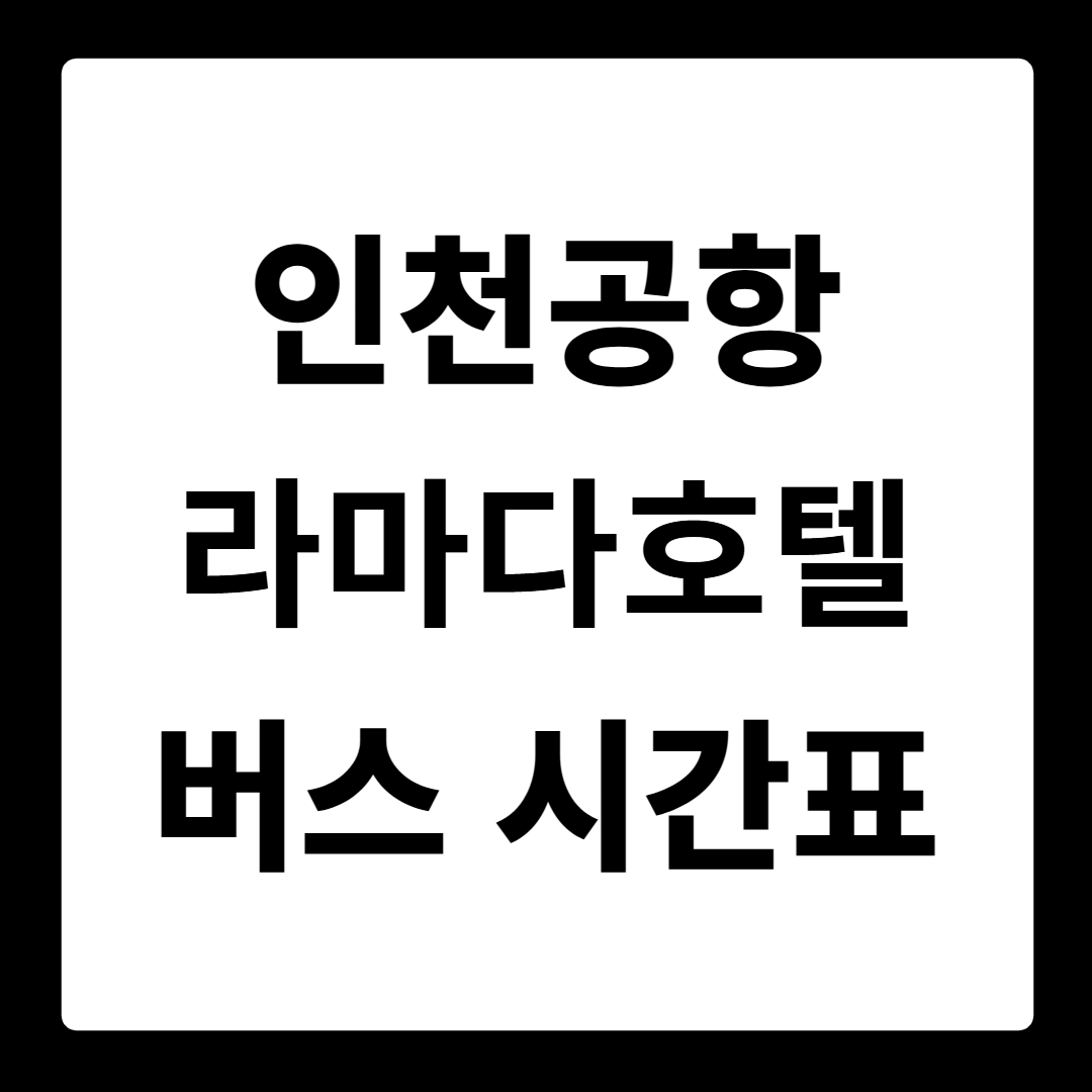 인천공항T1 동탄(라마다호텔) 버스 시간표