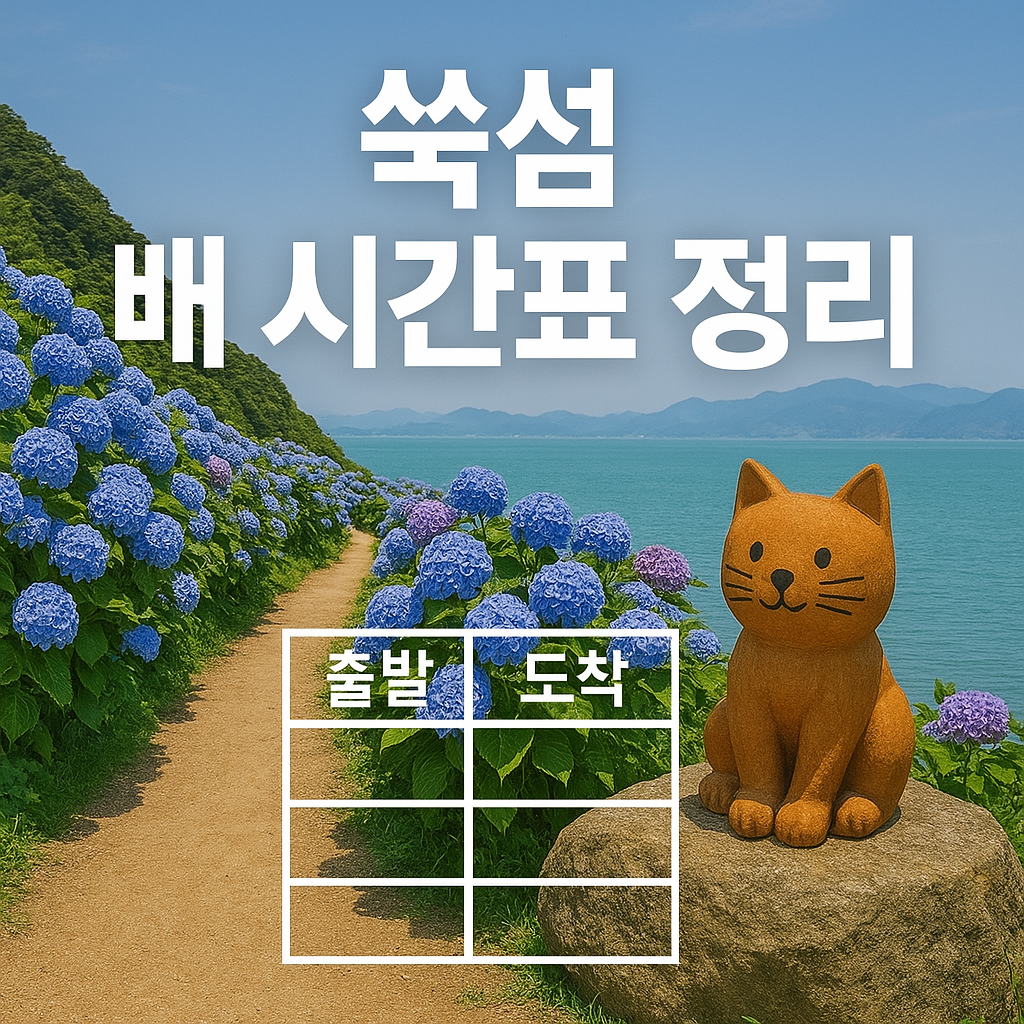 전남 고흥 쑥섬 가는 법부터 예약까지 완벽 정리 (수국 시즌 필수코스!)