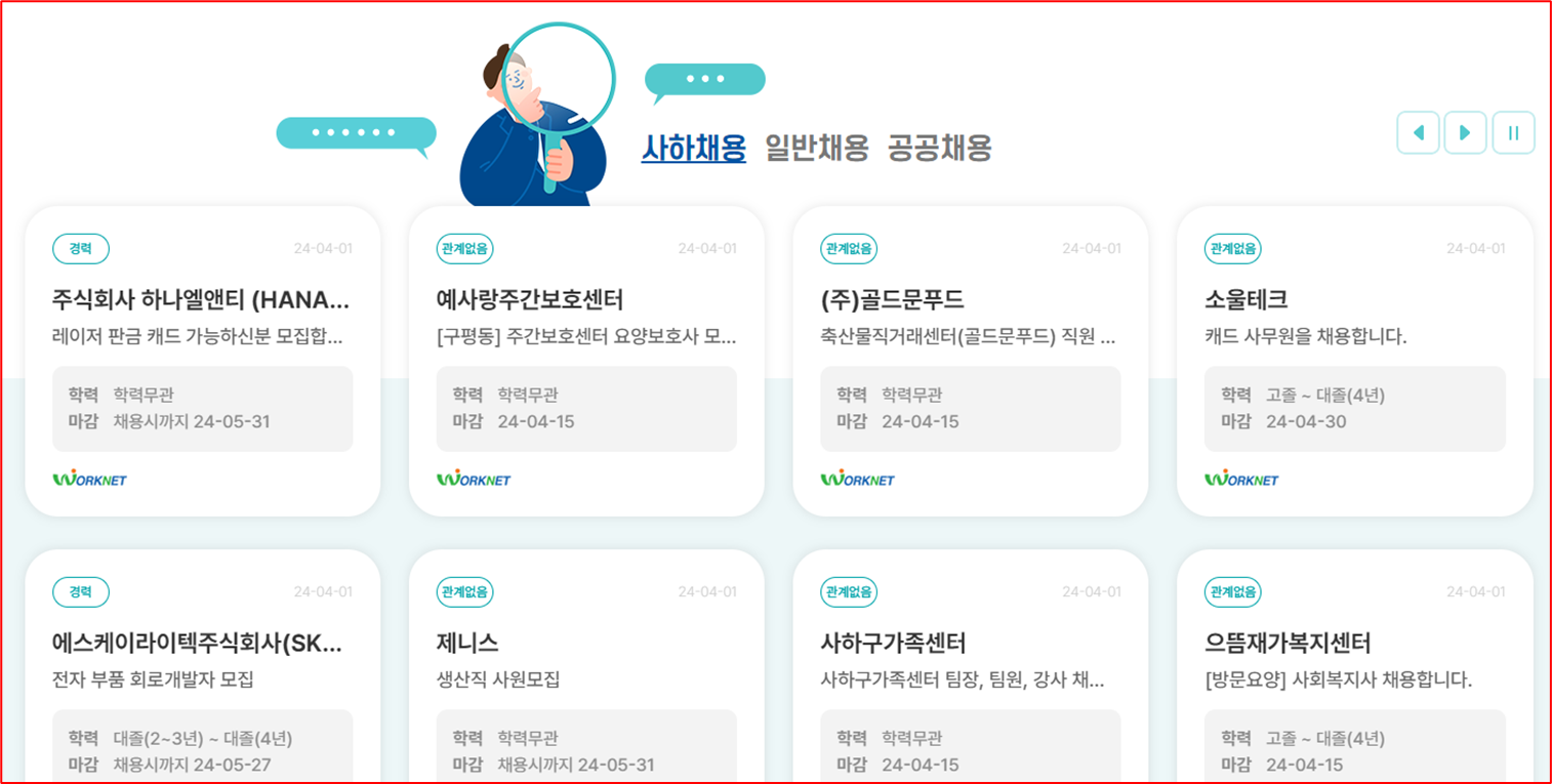 사하구청 사하구 주요 채용 현황