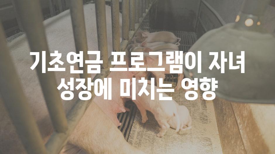 기초연금 프로그램이 자녀 성장에 미치는 영향