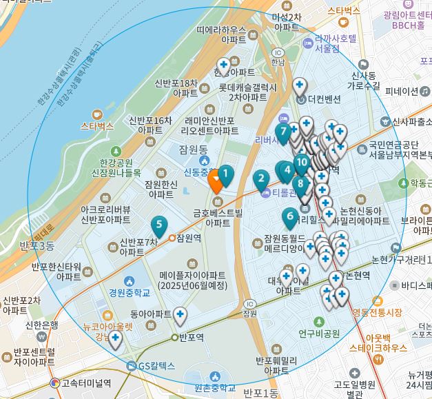 서울시 서초구 잠원동 일요일 진료 휴일 문 여는 병원