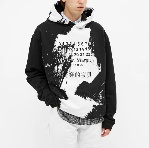  [MAISON MARGIELA] 메종 마르지엘라 로고 페인팅 스웨트 셔츠 후드 티셔츠 S50GU0151 S25451 900PX (2 COLOR)