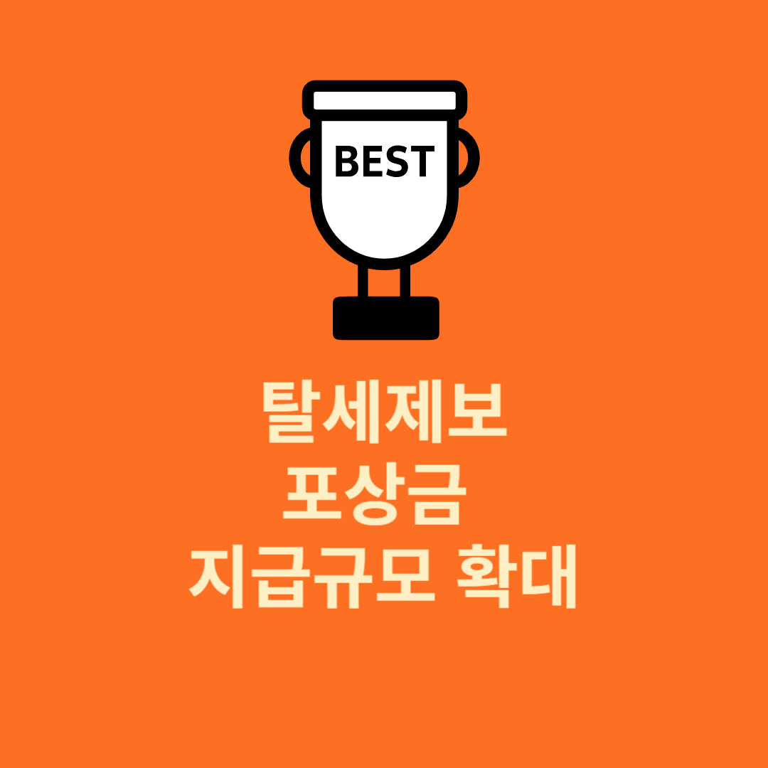 탈세제보 포상금 지급규모 확대