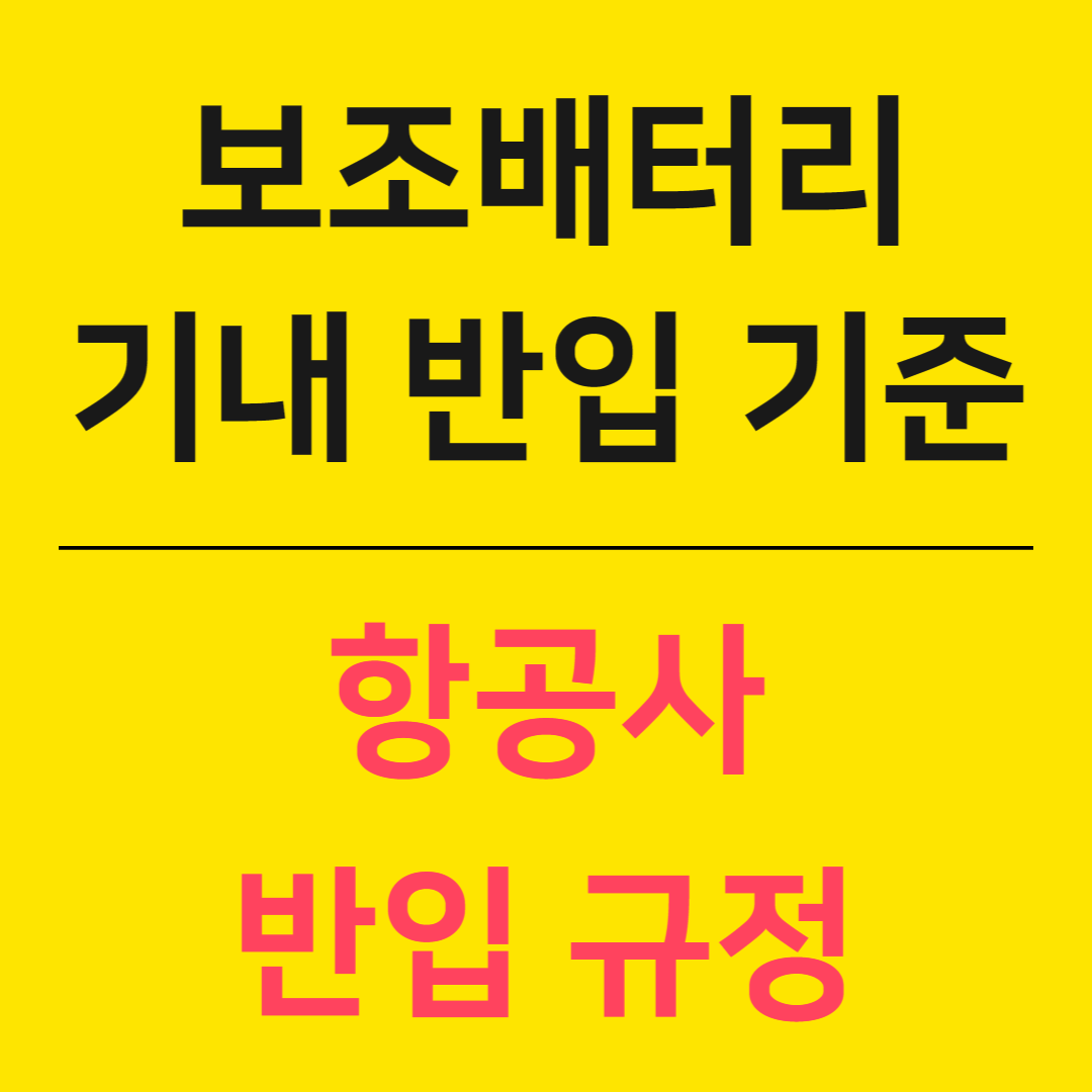 보조배터리-기내반입-기준