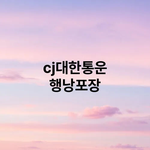 cj대한통운 행낭포장