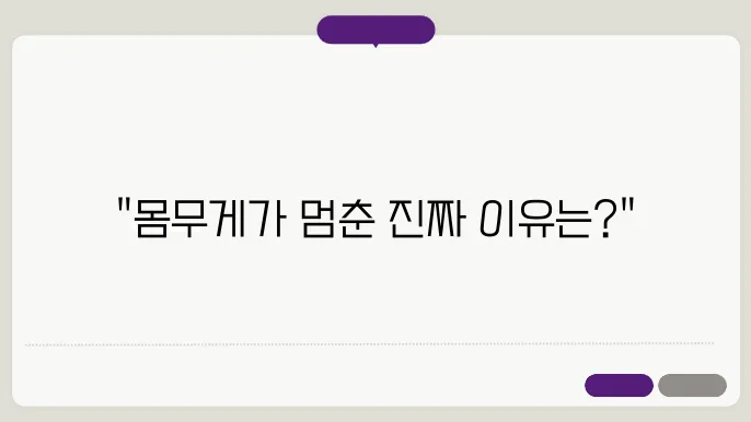 다이어트 중 체중 변화가 없는 이유