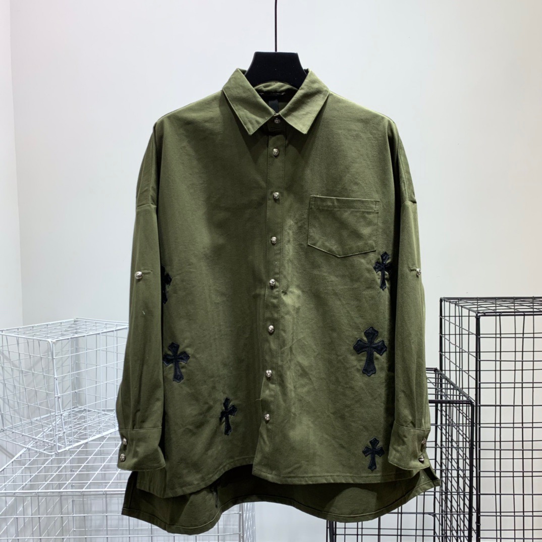 [CHROME HEARTS] 크롬하츠 세멘터리 카키 셔츠