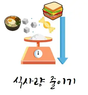 식후-1시간 혈당강하법-식량감소