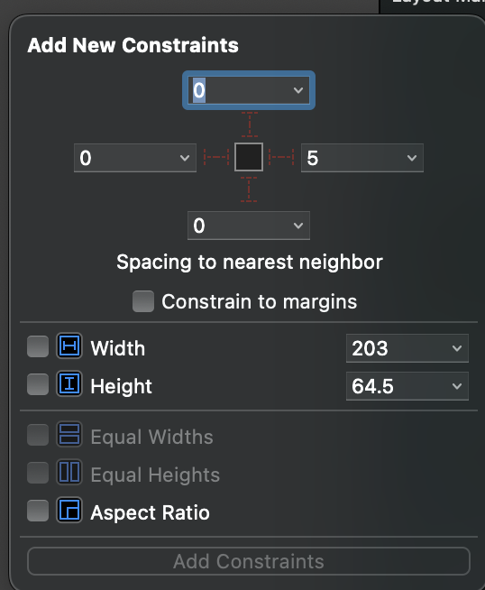 add constraints