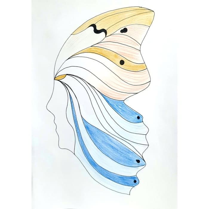  나비의 옆면 Butterfly Side 일러스트 그림 드로잉 2020 생각의 성장