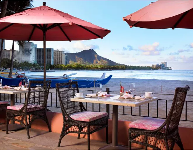 The Royal Hawaiian A Luxury Collection Resort Waikiki-로얄 하와이안 럭셔리 컬렉션 리조트-하와이신혼여행-하와이신혼여행호텔-로얄 하와이안 럭셔리 컬렉션 리조트 파라솔