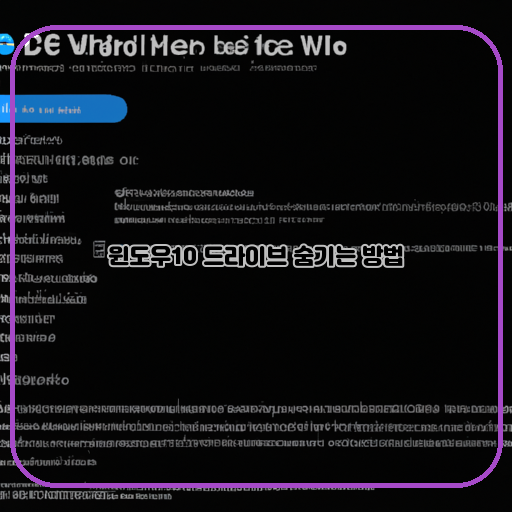 드라이브-숨기기-윈도우-설정-제어판