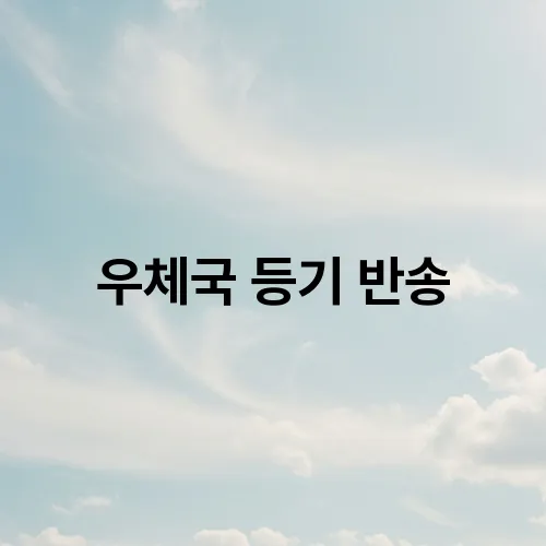 우체국 등기 반송