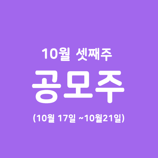 10월 공모주 일정