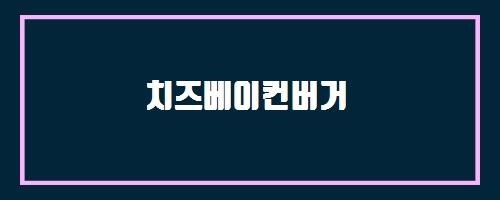  치즈베이컨버거 And 통증의 해부학