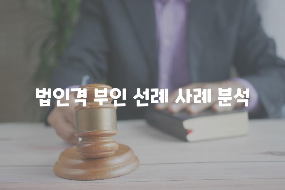 법인격 부인 선례 사례 분석