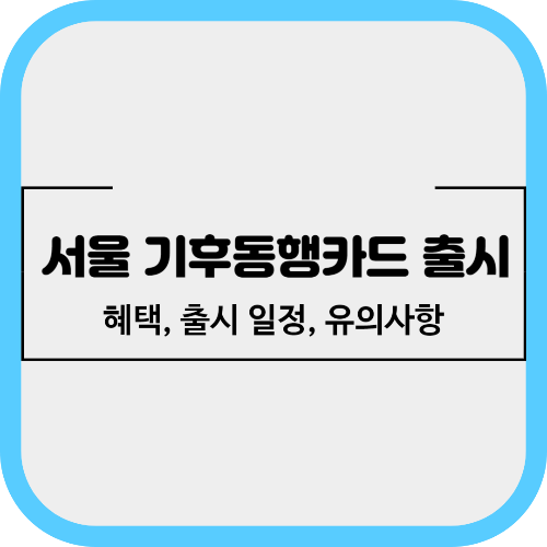 서울 기후동행카드 출시