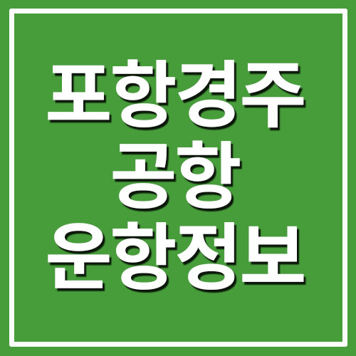  포항경주공항 실시간 운항정보