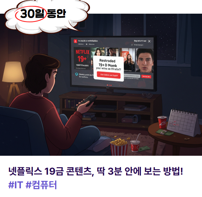 넷플릭스 19금 콘텐츠, 딱 3분 안에 보는 방법! (초간단 인증법)