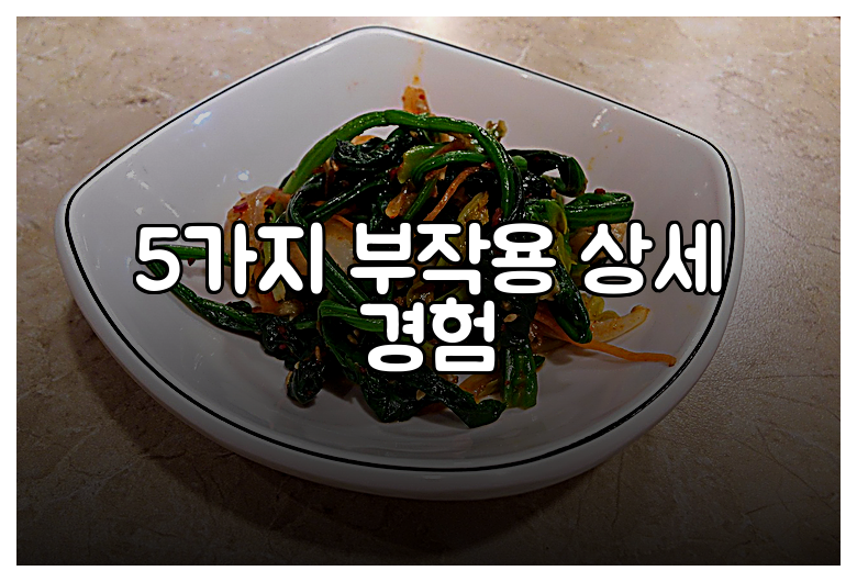 5가지 부작용 상세 경험