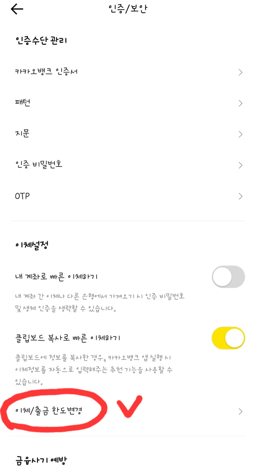 카카오뱅크-보안-화면